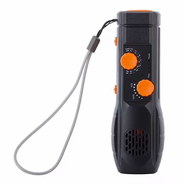 Håndsveiv AM/FM - radio LED lommelykt 1200mAh nødstrømbank