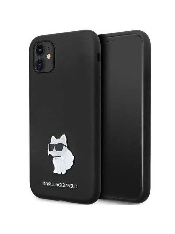 Karl Lagerfeld KLHCN61SMHCNPK case for iPhone 11 / Xr - black Silicone C Metal Pin