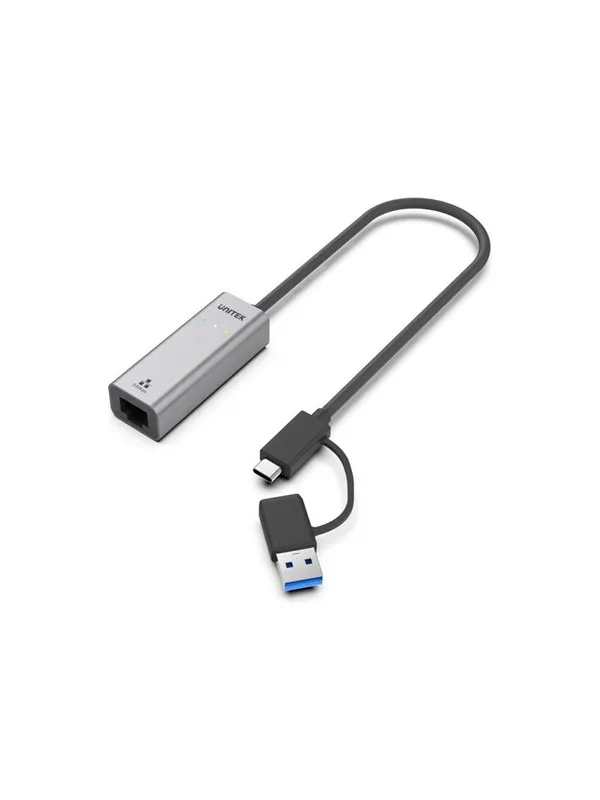 Unitek - network adapter - USB-C / USB-A - 2.5 Gigabit Ethernet