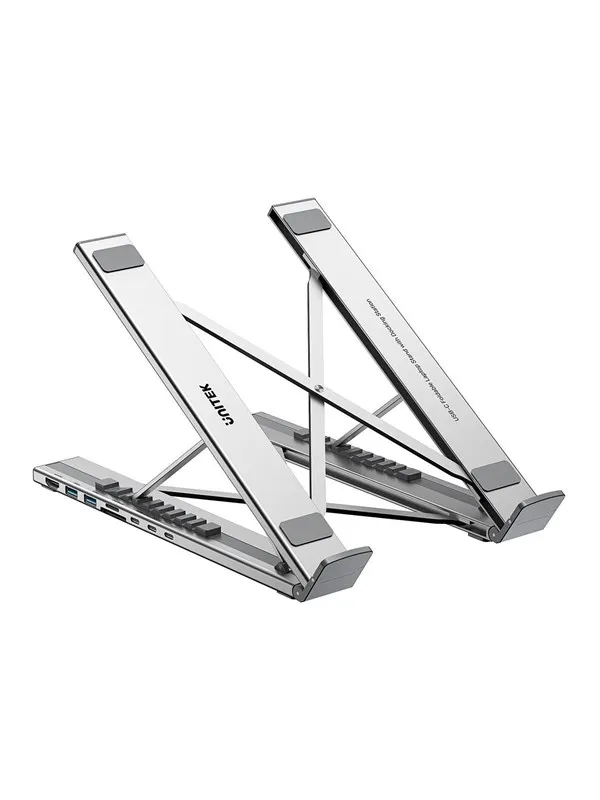 Unitek - notebook stand - foldable USB-C with docking station