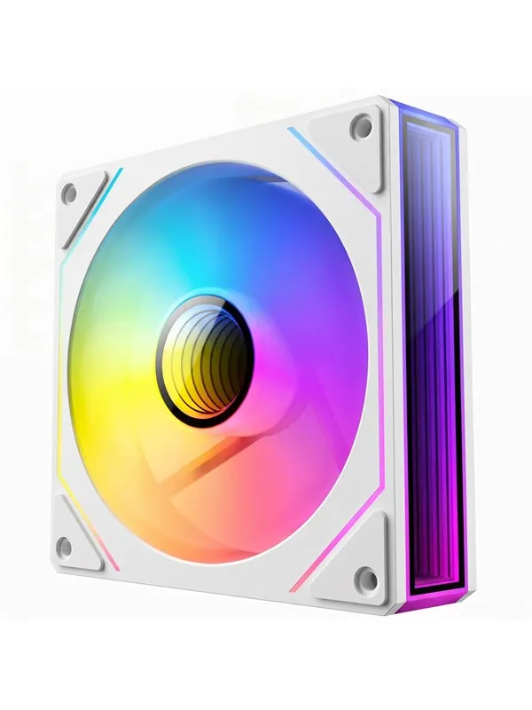 DUTZO INF 120 PWM ARGB Reverse - Kabinettvifte - 120mm - Hvit med RGB-lys - 29 dBA