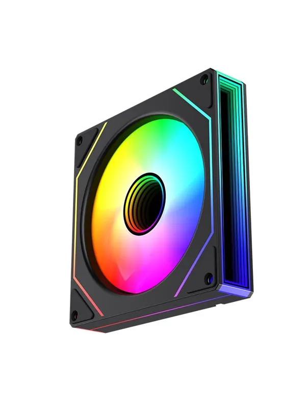 DUTZO INF 120 PWM ARGB - Kabinettvifte - 120mm - Svart med RGB LED-lys - 29 dBA
