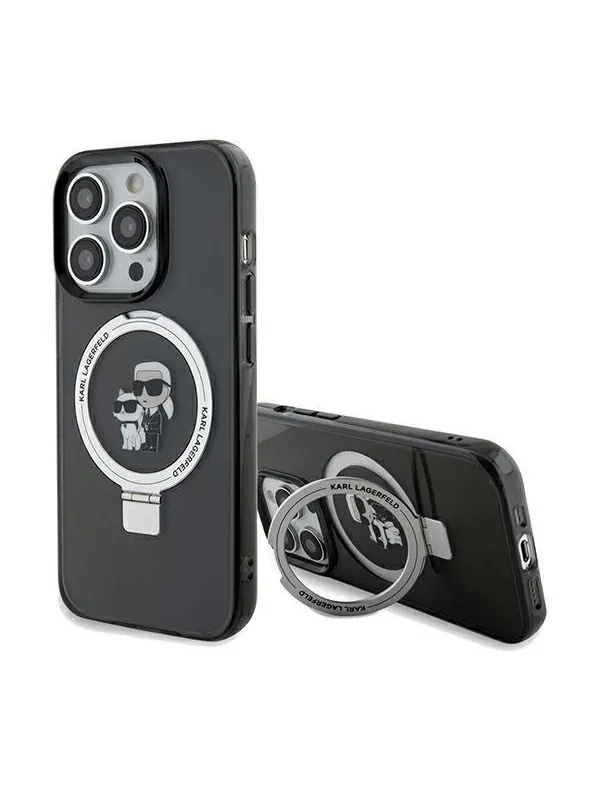 Karl Lagerfeld Ring Stand Karl&Choupette MagSafe case for iPhone 13 Pro Max - black