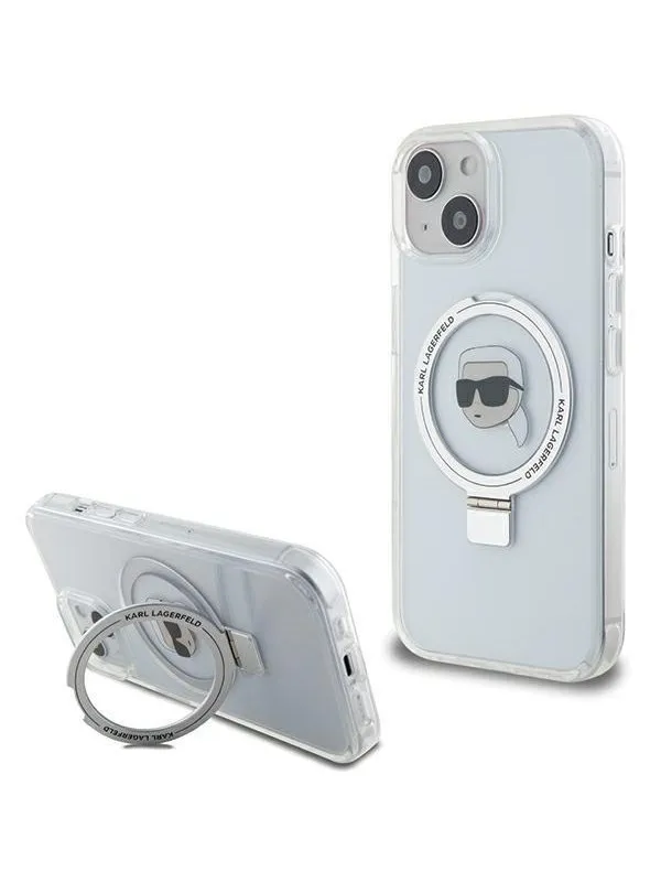 Karl Lagerfeld KLHMP15SHMRSKHH iPhone 15 6.1" white/white hardcase Ring Stand Karl Head MagSafe
