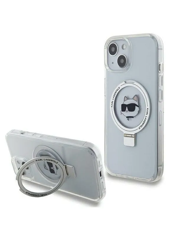 Karl Lagerfeld KLHMP15MHMRSCHH iPhone 15 Plus 6.7" white/white hardcase Ring Stand Choupette Head MagSafe
