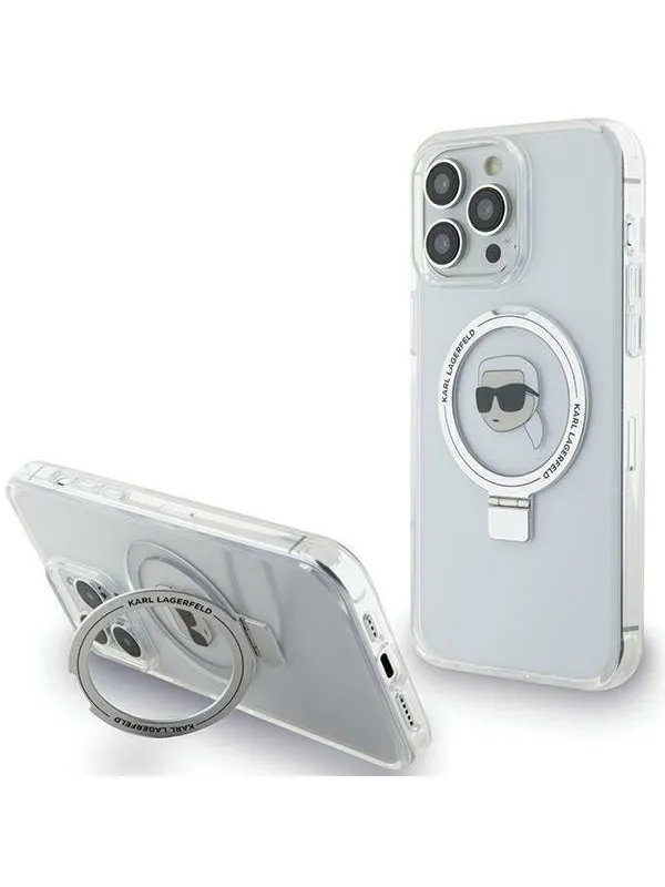 Karl Lagerfeld KLHMP15XHMRSKHH iPhone 15 Pro Max 6.7" white/white hardcase Ring Stand Karl Head MagSafe