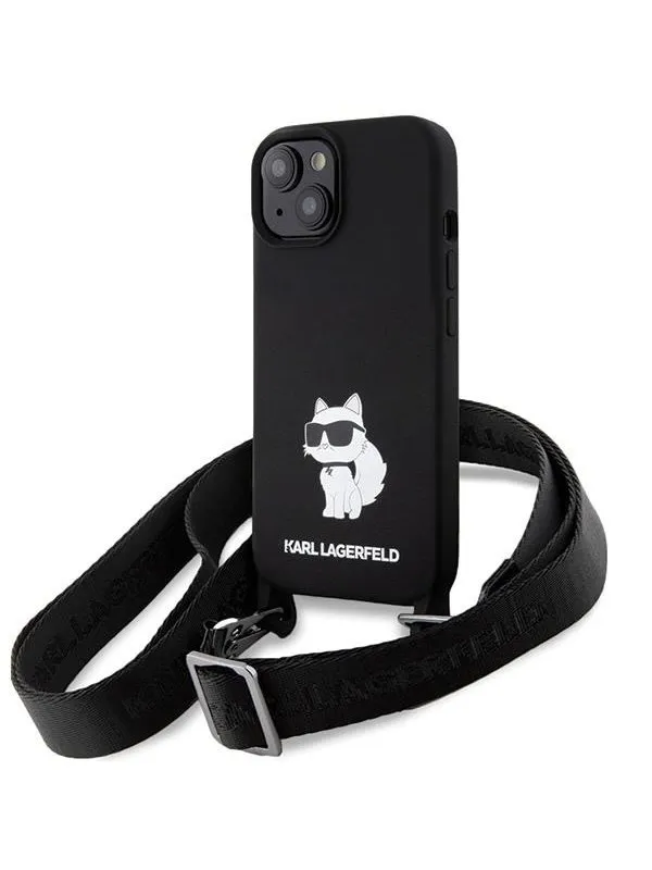 Karl Lagerfeld KLHCP15SSCBSCNK iPhone 15 6.1" hardcase black/black Crossbody Silicone Choupette