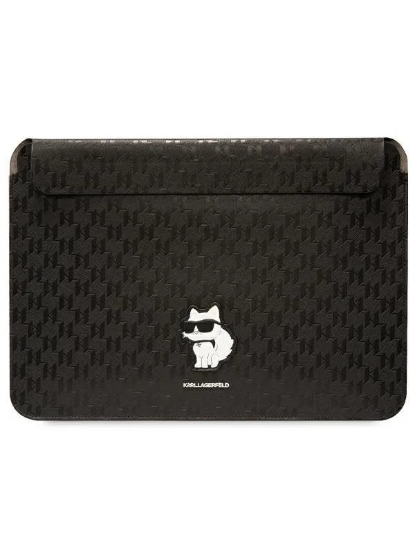 Karl Lagerfeld Saffiano Monogram Choupette case for a 16" laptop - black
