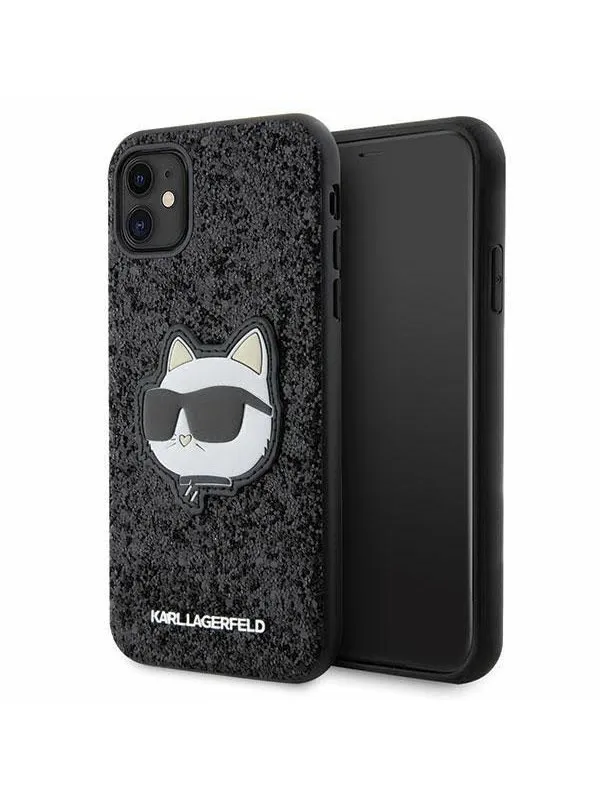 Karl Lagerfeld KLHCN61G2CPK iPhone 11 / Xr 6.1" black/black hardcase Glitter Choupette Patch