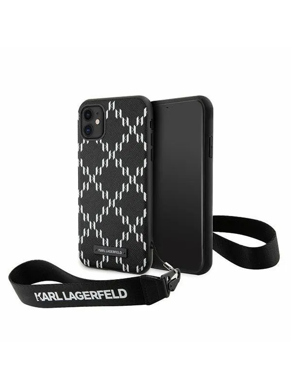 Karl Lagerfeld KLHCN61SAKLMBSK iPhone 11 / Xr 6.1" black/black hardcase Monogram Losange Saffiano