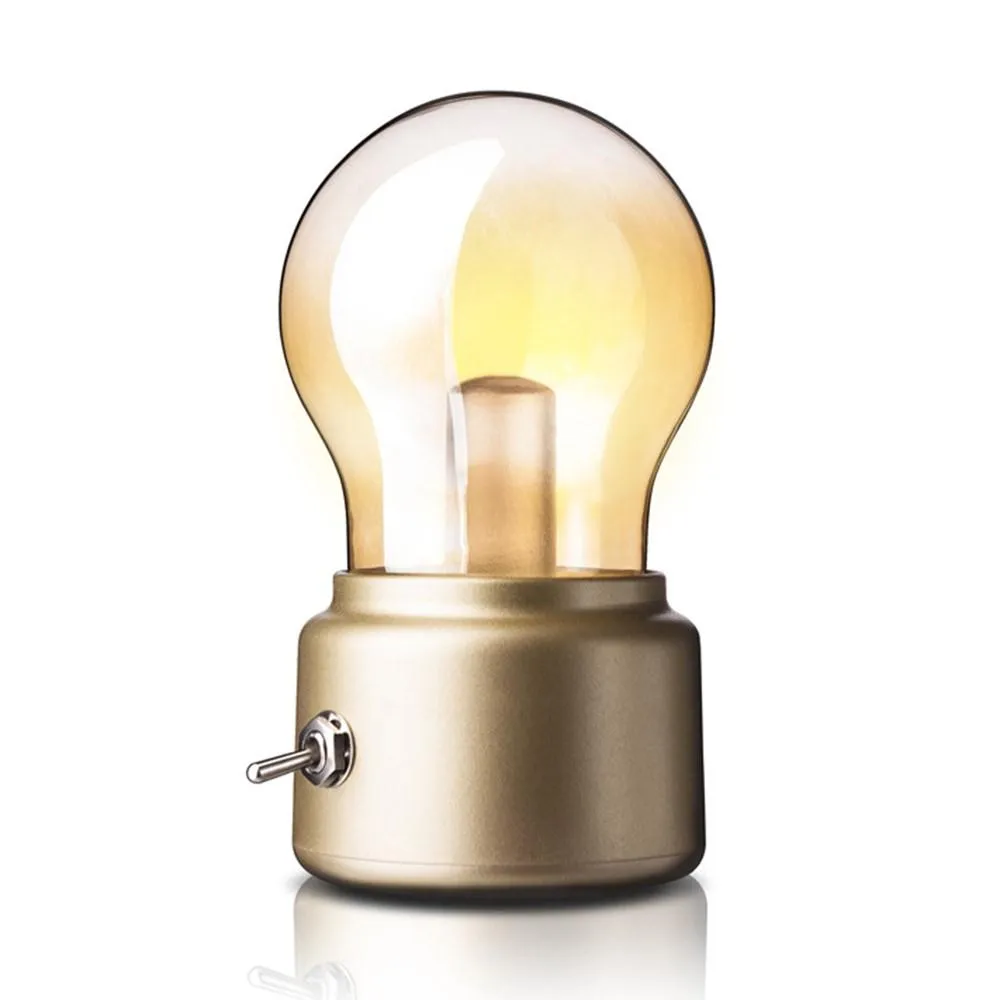 Retro lyspære for nattbord LED - lampe oppladbar
