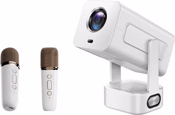 NÖRDIC Projektor 1080P 300ANSI med 2 Karaoke Mikrofoner