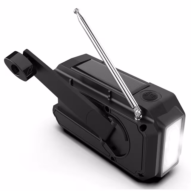 Vær AM/FM - radio Solhåndholdt 1200mAh PowerBank lommelykt