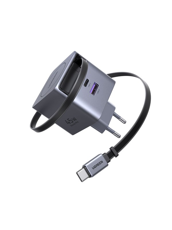 UGREEN 45 W GaN Fast Charger with Retractable Cable