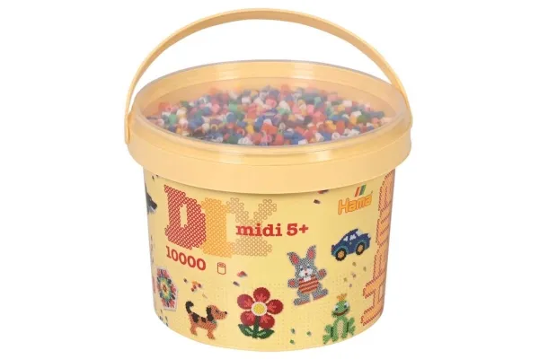 Hama Midi Ironing Beads in Bucket 10.000 pcs.