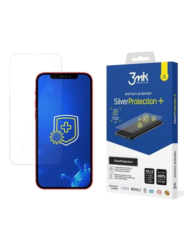 3mk Antibacterial Screen Protector for iPhone 13 from the  Silver Protection+ Series