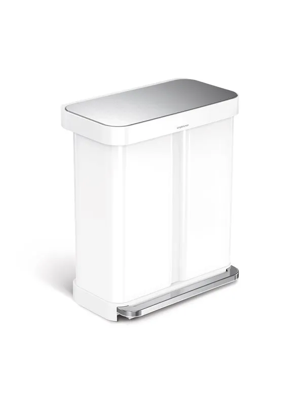 Simplehuman Dual Compartment Pedal Bin - 58L (34/24)  - White