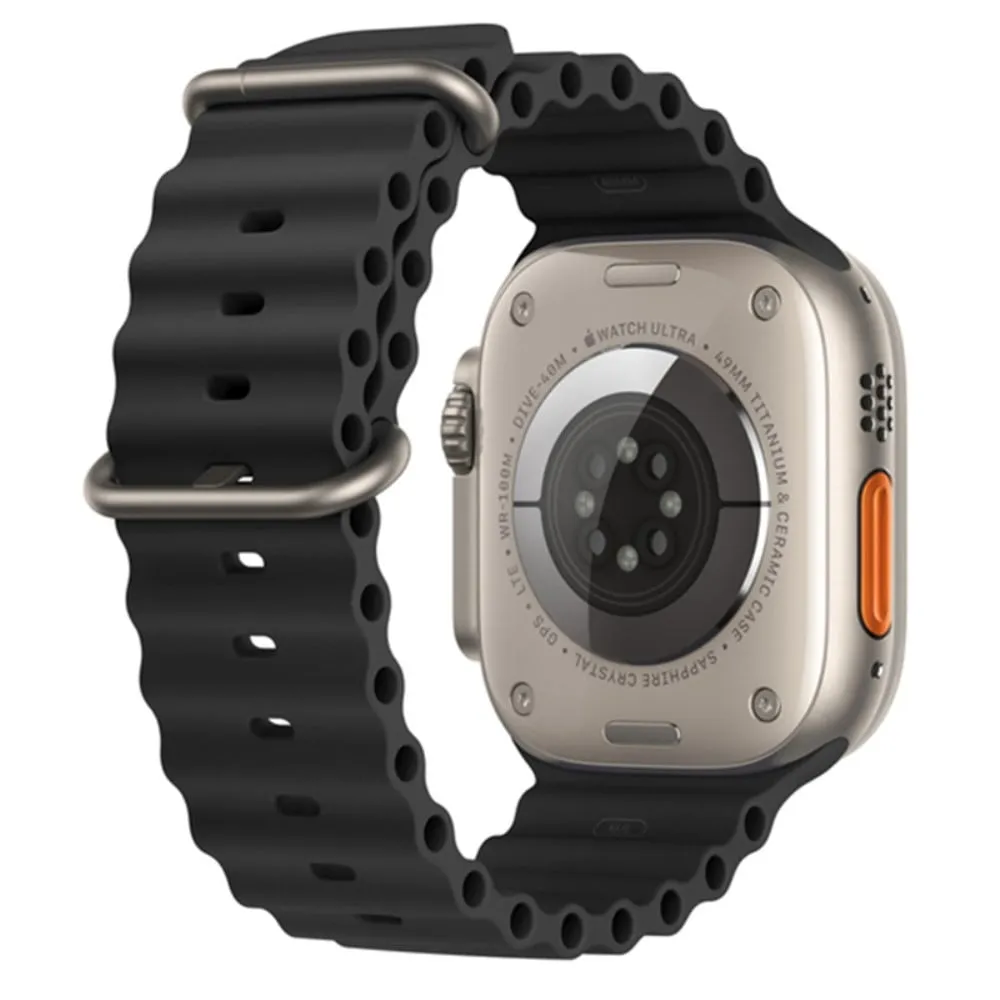 Apple Watch Series 8 (45 mm) / Watch Ultra klokkerem i silikon - Svart