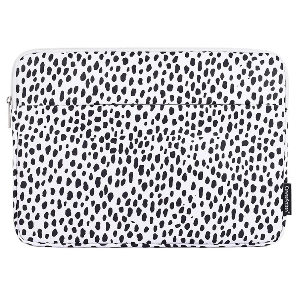 CANVASARTISAN H36-11 14-" Beskyttelsesveske for bærbar PC med glidelås Svart Spotted Laptop Portable Computer Zipper Bag