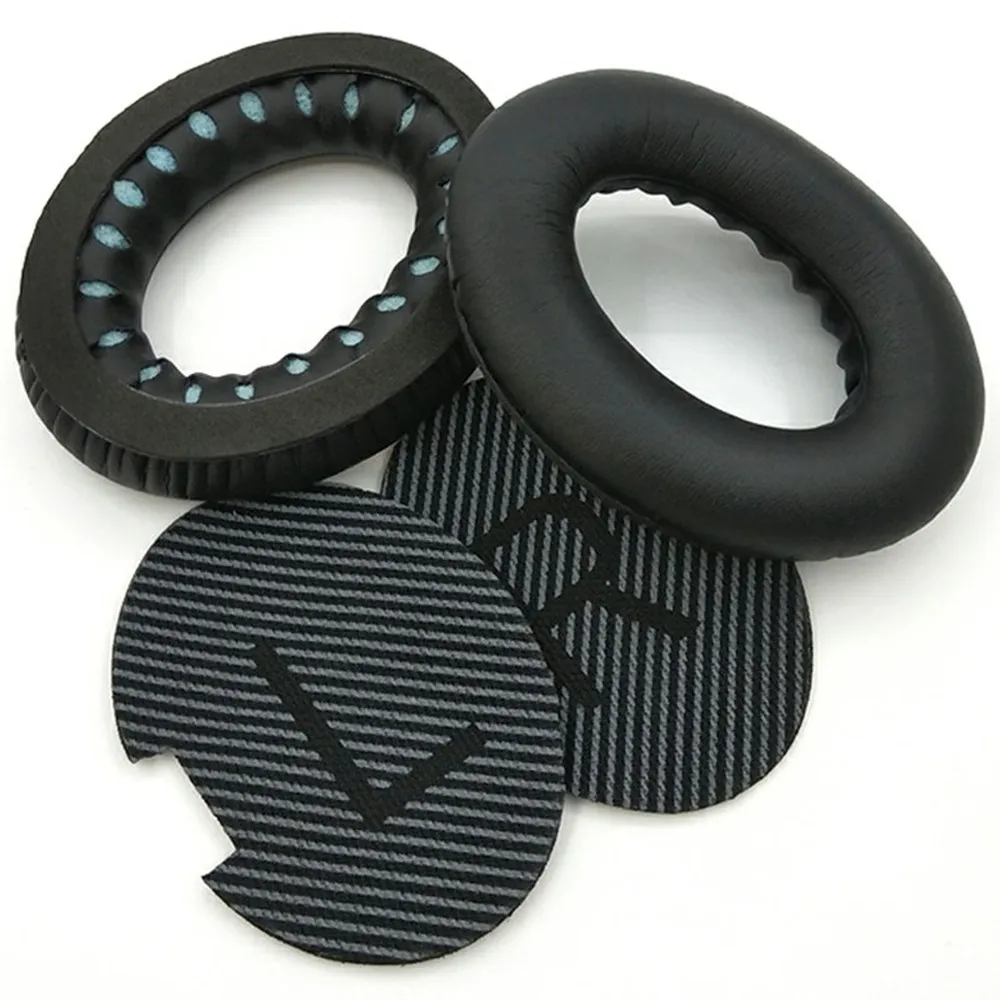 1Pair Replacement Ear Pads Bose QuietComfort 35 / 25 / 15 / 2 / AE2 Headphones Earpads Cushions - Black+Black