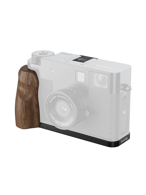 SmallRig 5224 L-Shaped Mount Plate with Wooden Handle for FUJIFILM X half (Black)
