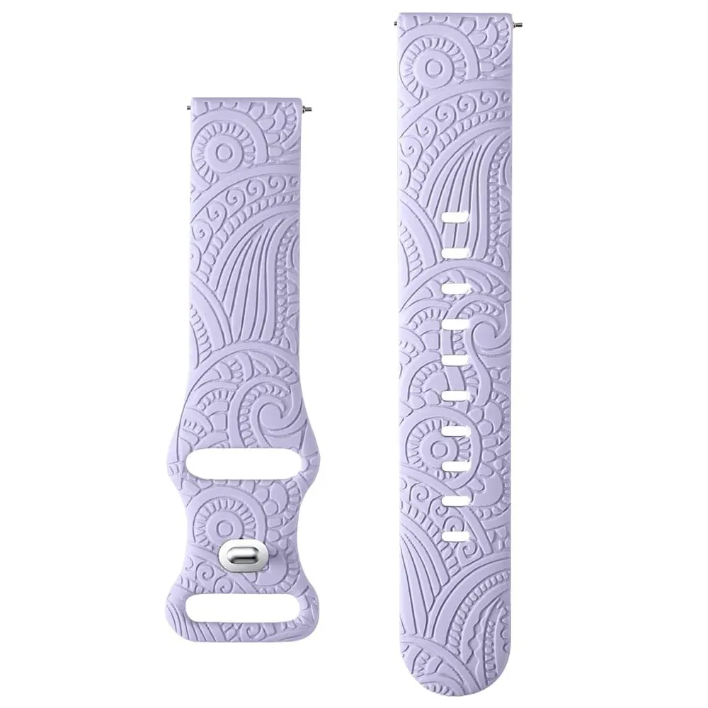 Carven mønster silikon håndleddsrem universal smart armbånd 20mm - Lilla