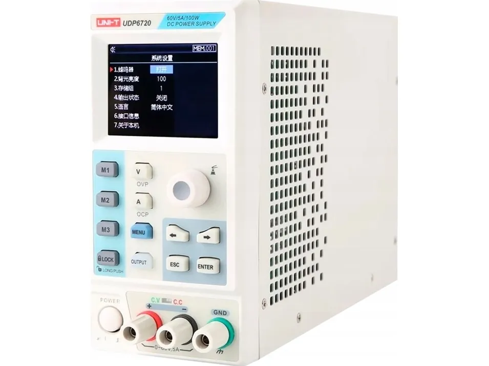 Laboratorie strømforsyning 100W 0-60V 0-5A 10mV 1mA RS-232 UNI-T UDP6720 (6935750567203)