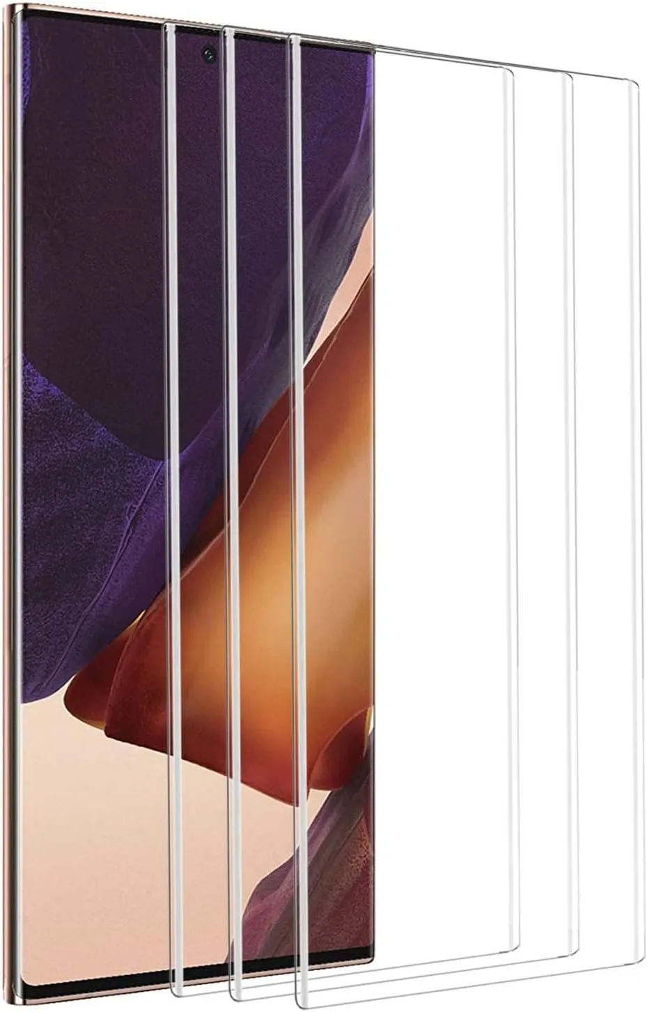 3x Herdet glassdeksel Samsung Note 20 Ultra Full Fit, Fingeravtrykk