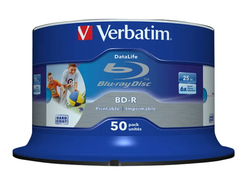 Verbatim DataLife - 50 x BD-R - 25 GB 6x - blekkstråleskrivbar overflate - spindel