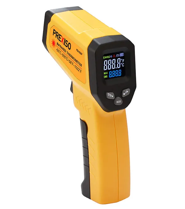 PREXIOS PIX-550F infrarød termometer mållaser -50 ° C til 550 ° C. LCD farveskærm.