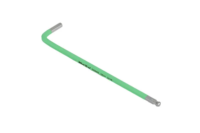 BATO Stiftnøgle farvet lysegrøn lang med kugle 3/16' x 160mm.