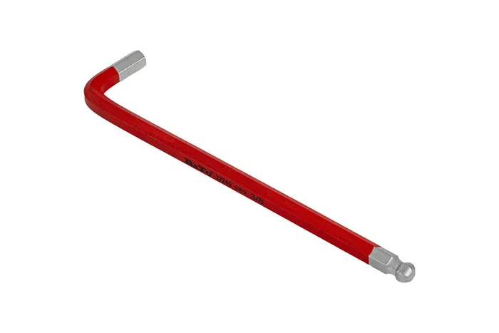 BATO Stiftnøgle farvet rød lang med kugle 3/8' x 224mm.
