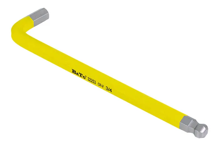 BATO Stiftnøgle farvet lysegul lang med kugle 3/4' x 360mm.