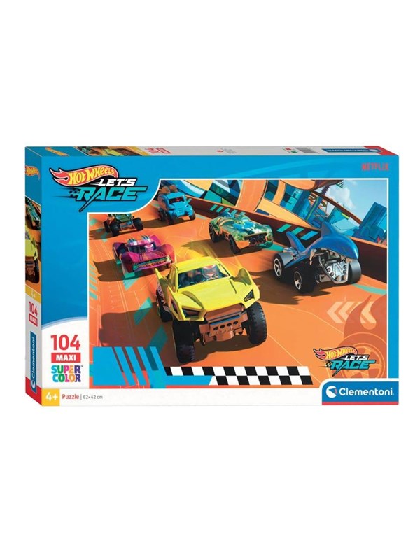 Clementoni Jigsaw Puzzle Super Color Maxi Hot Wheels 104pcs. Gulv