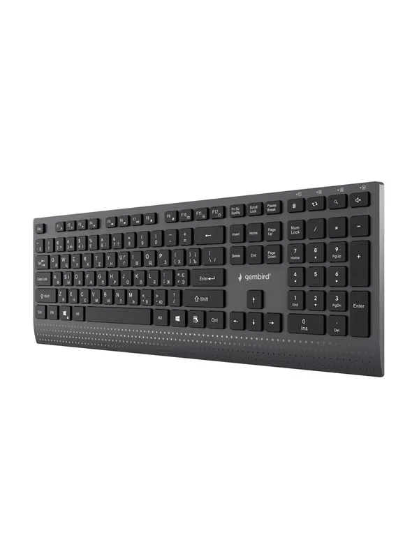 Gembird - keyboard - slim multimedia full size - Cyrillic - black Input Device - Tastatur - Cyrillic - Svart
