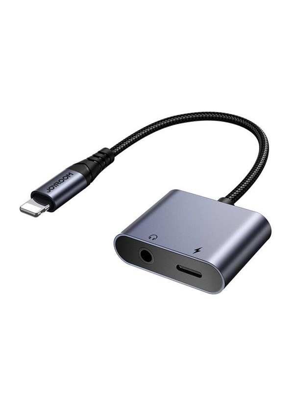 Joyroom 2-in-1 Audio adapter SY-L01 Lightning to 3.5mm + Lightning (black) USB-hub