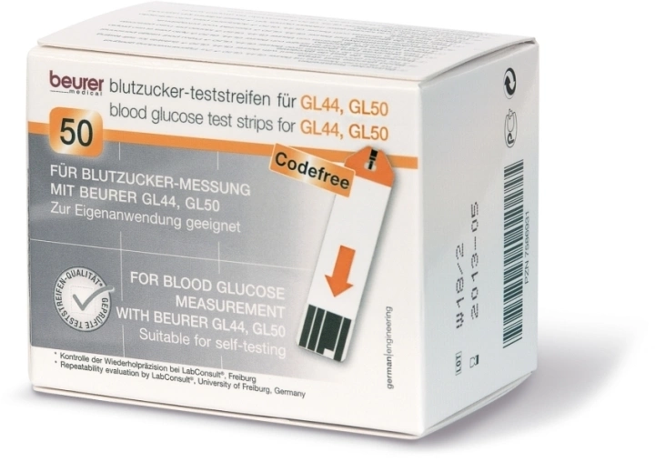 Beurer GL44 test strips for blood glucose meter