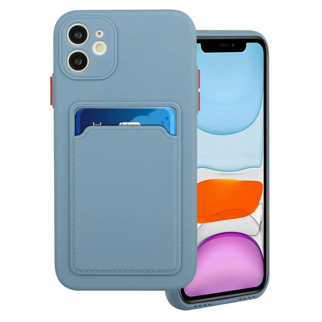 Card Holder Deksel til iPhone 12 - Blå