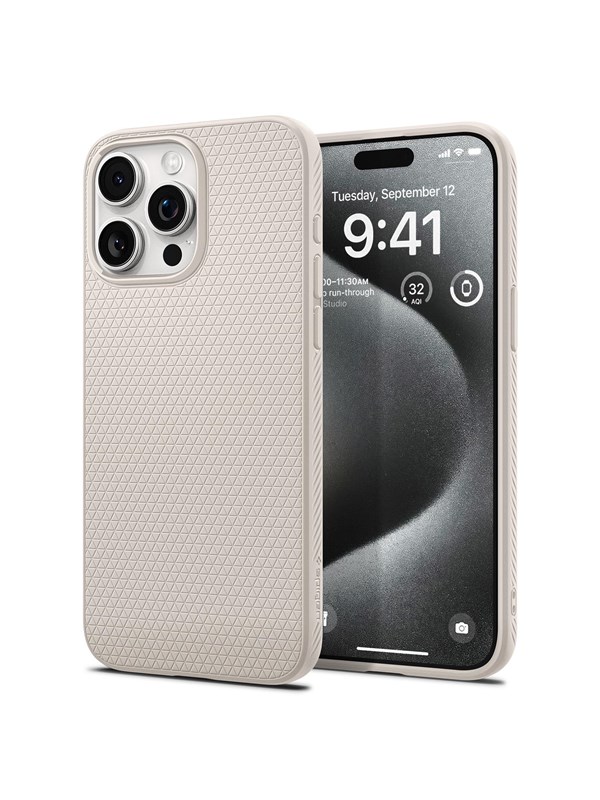 Spigen Liquid Air - natural titanium - iPhone 15 Pro