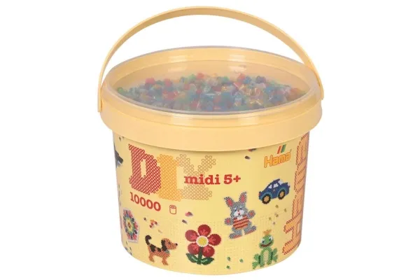 Hama Midi Transparent Ironing Beads in Bucket 10.000 pcs.