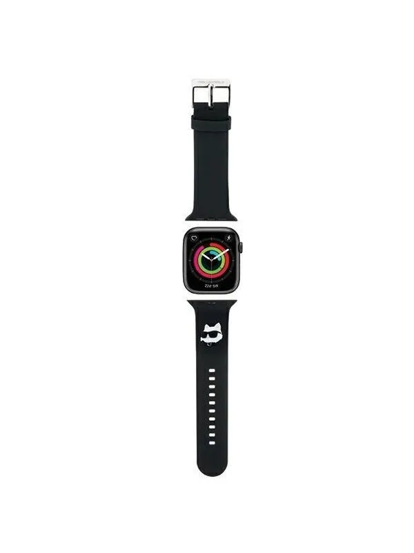 Karl Lagerfeld 3D Rubber Choupette Heads Strap for Apple Watch 38/40/41mm - Black