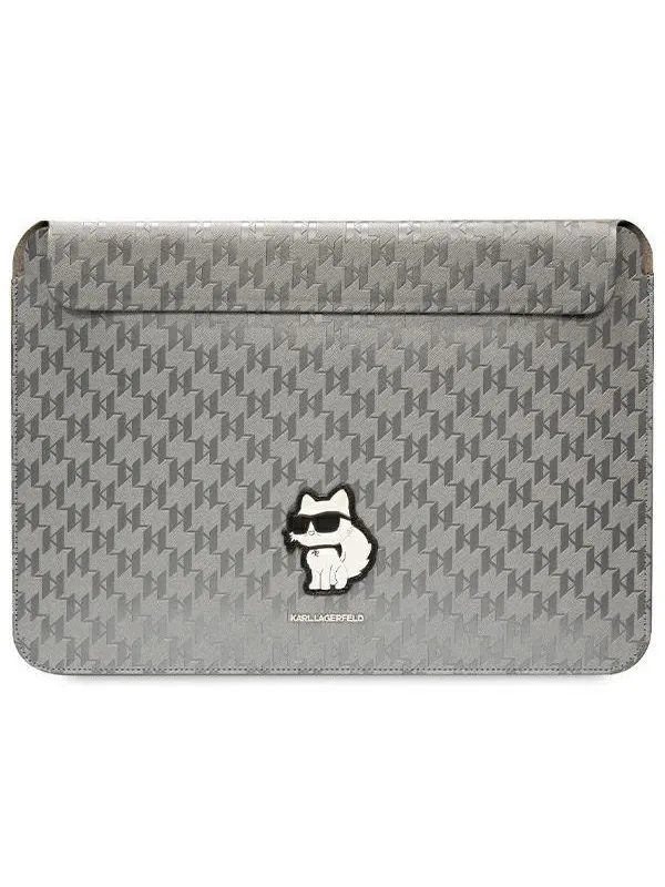 Karl Lagerfeld Saffiano Monogram Choupette case for a 14" laptop - silver