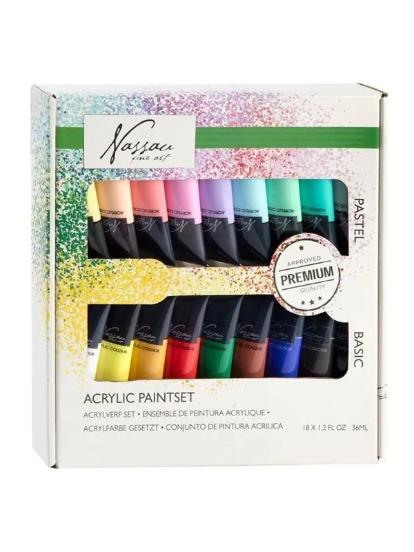 Nassau Acrylic paint 18 tubes 36ml in gift box