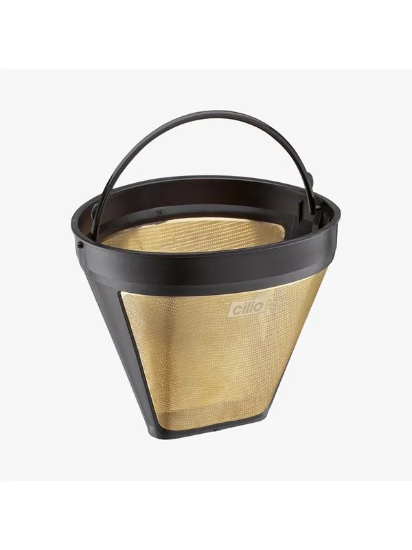 Cilio Kaffefilterstørrelse 4 i gull gjenbrukbar 12,5cm