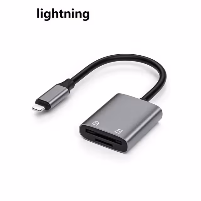 NÖRDIC Lightning-kortleser 2 spor SD, MicroSD UHS-I