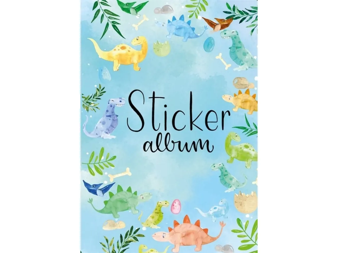 AVERY Zweckform ZDesign KIDS klistremerkealbum "Dino", DIN A5 16 blanke sider, papir, silikonbelagt for liming og - 1 stk (57793)