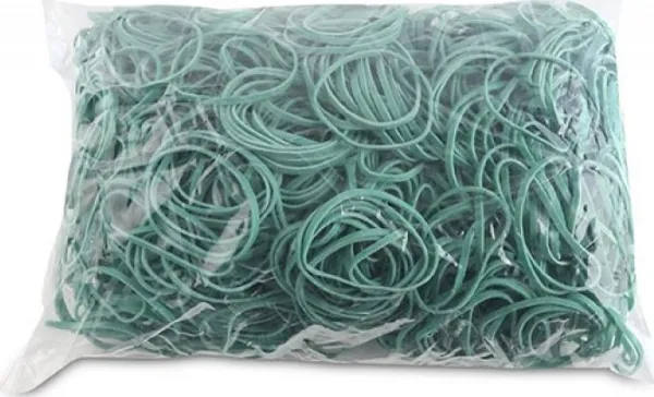Office Products gummistrikker/papirstrikker Ø 50 mm, 1,5 x 3 mm, 60 % gummi, 1000 g, grøn (storsekk)