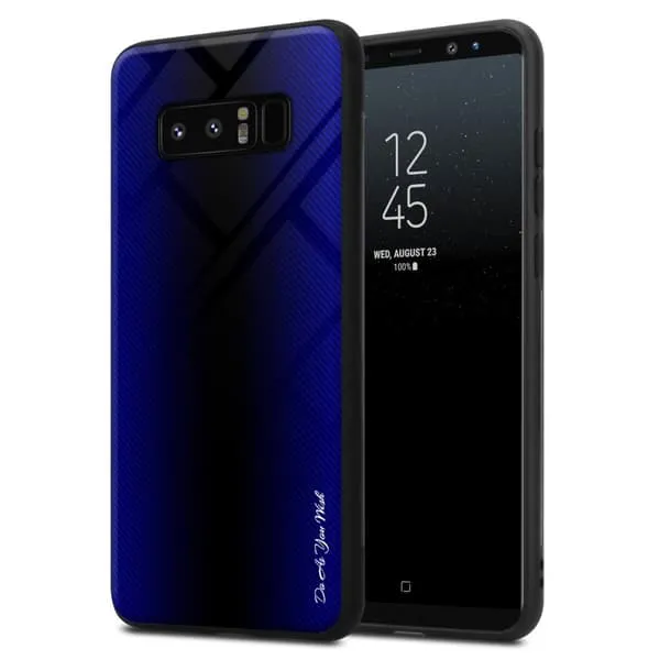 Deksel til Samsung Galaxy NOTE 8 Stripe optics Silikondeskel laget av TPU-silikon og bakside av herdet glass