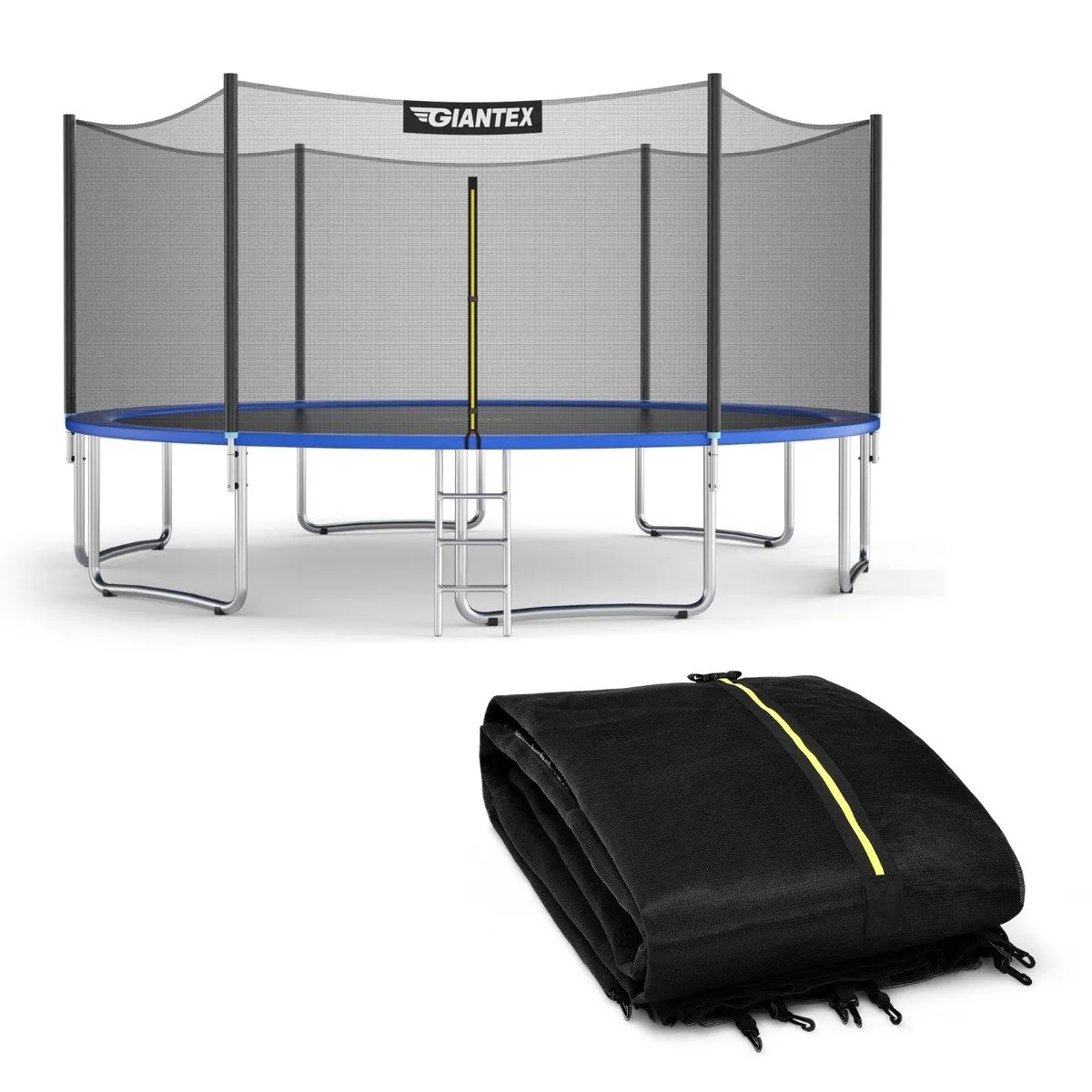 Trampoline sikkerhetsnett for hagetrampoliner Erstatningsnett på utsiden med glidelås og spenner Ø 305 cm