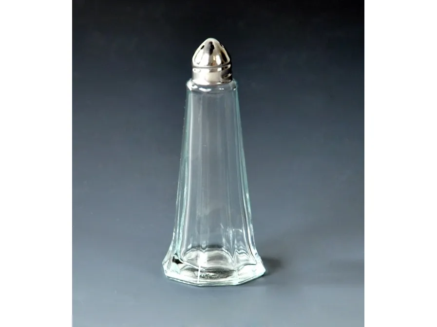 Saltstrøer 11 cm 6 huller Glas/Krom,stk